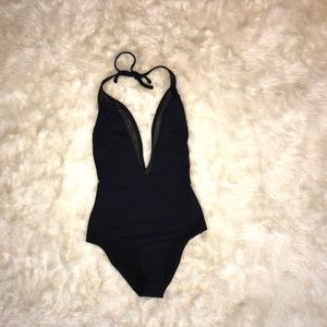 Frederick’s of Hollywood black mesh bathing suit